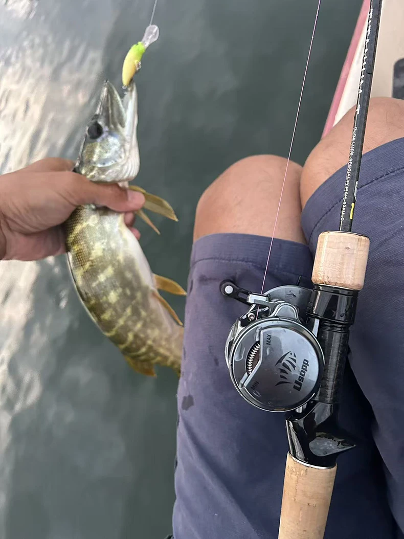 Leydun Lysop Baitcasting-Rollen 7,6:1 Übersetzungsverhältnis 125 g Ultraleicht 4,5 kg Drag Power Baitcasting Angelrolle Baitcaster Tackle – Detail 3