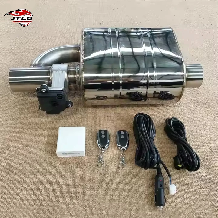 High Performance 76mm 63mm Oval Exhaust Muffler with Electric Valve Universal Catback System for Cars & Trucks