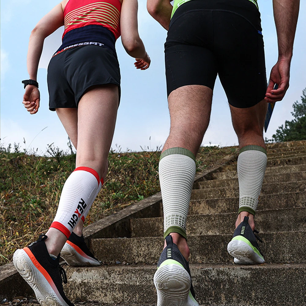 1 Paar Compressiemouwen Voor Mannen En Vrouwen, Beencompressiesokken Ondersteuning Voor Scheenbeenspalk, Verlichting Van Kuitpijn, Spataderen