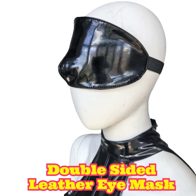 

Leather Eye Mask Double Sided Mirror Design Smooth Texture Tight Outfit Accessory Fashion Cosplay Party Prop Intimate Decorative
