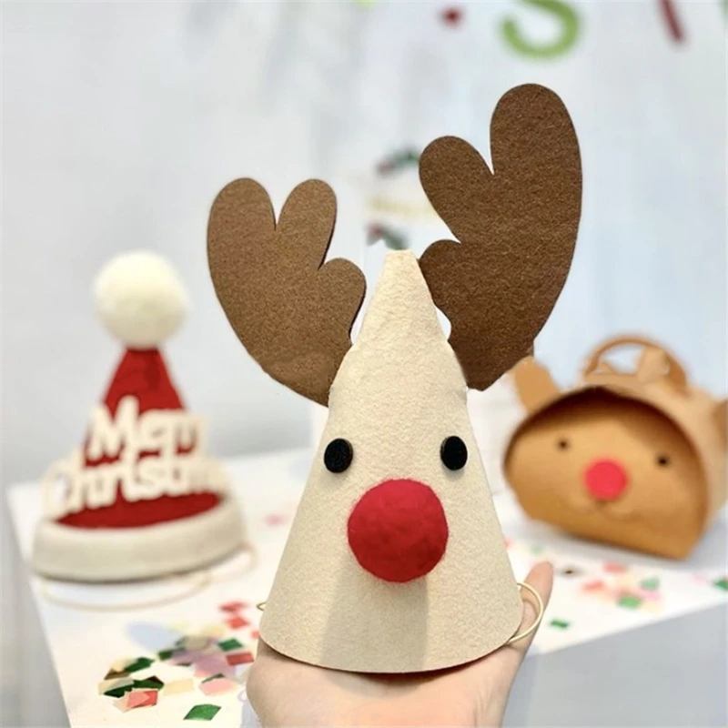 Christmas Hat Santa Elk Merry Christmas Hats Non Woven Fabric Party Props image 4