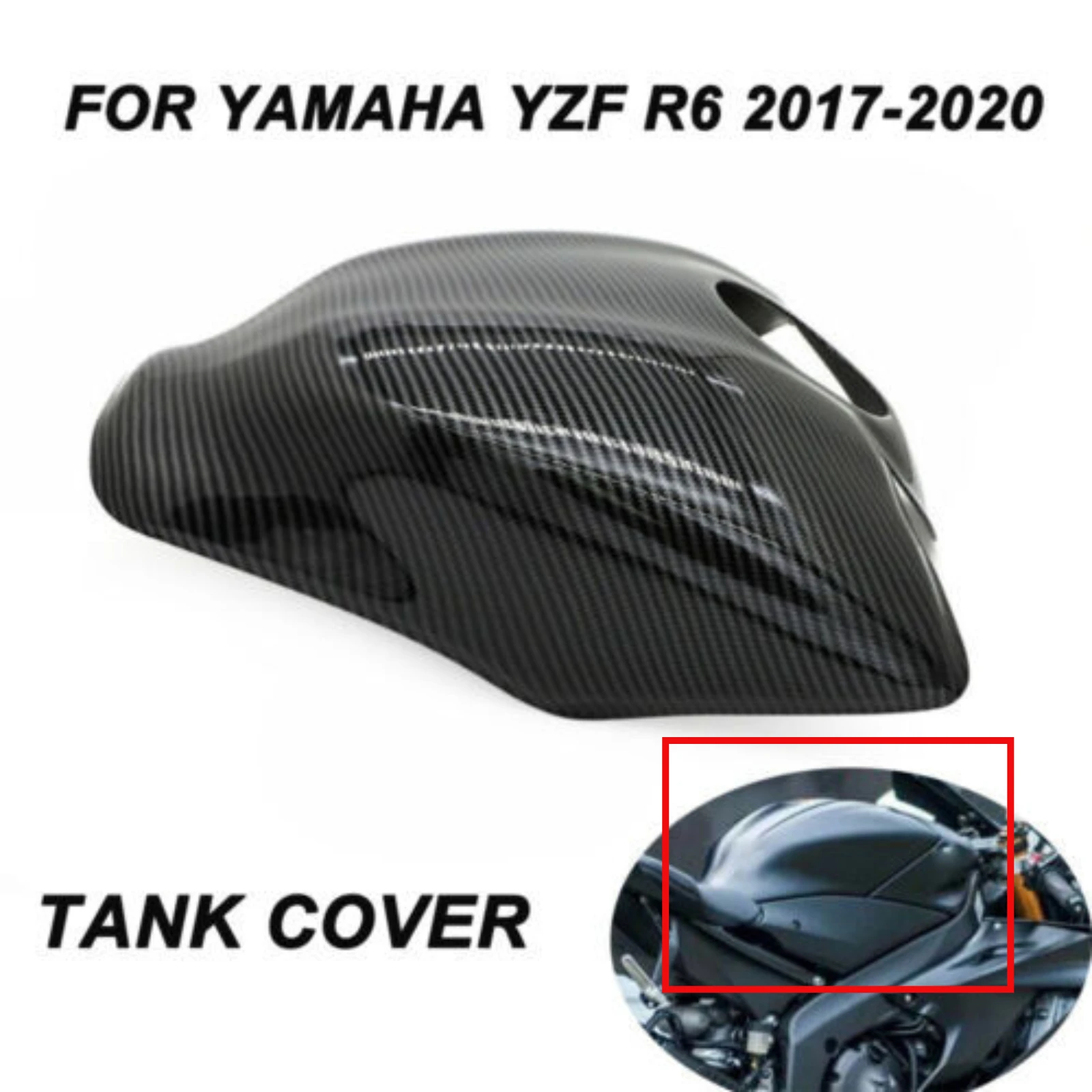 For Yamaha YZF R6 2017-2020 Motorcycle Gas Fuel Tank Cover Fairing Fit Protective Tank Shell Replacement Motorcycle Accessories