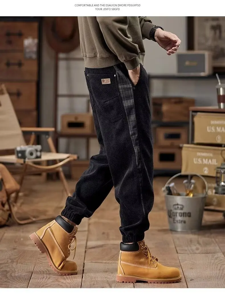 2024 new autumn and winter casual pants fashion brand color pair pants high sense of fashion men's pants