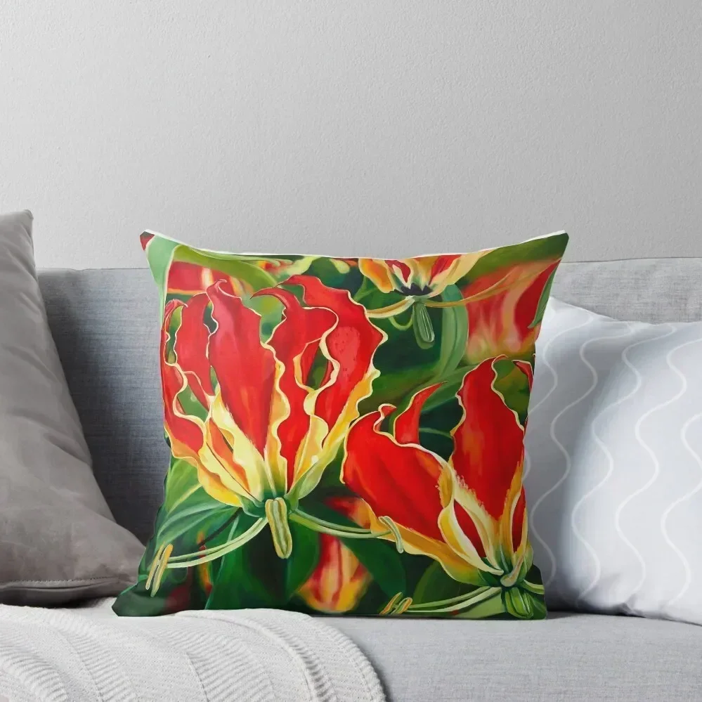 

Flame Lily Throw Pillow Bed pillowcases Cushion Cover Set Cushion Child Luxury Room Decorative Cushions pillow