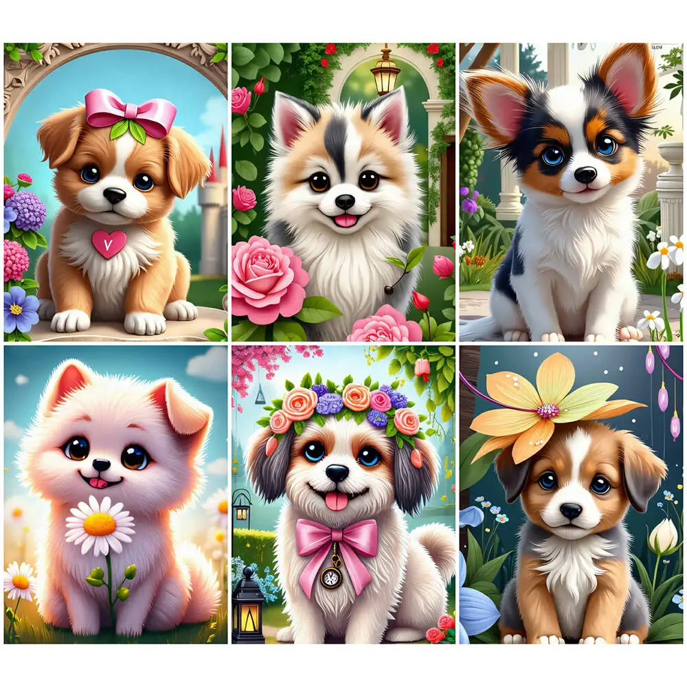 Tier Diamant Malerei Hund Bild voller Runde Diamant Mosaik Kreuzstich Kit Kunst DIY personalisierte Heimdekoration