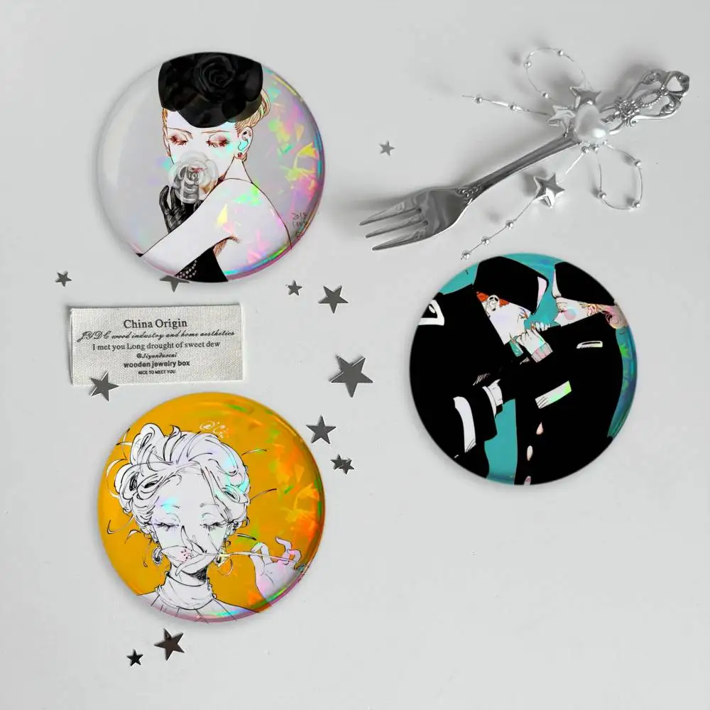 Vintage Romantic manga V-Veil Brooches Cartoon Badge Pins Backpack Hat Accessories Friend Gift