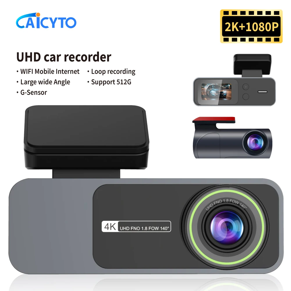 

2K Dual lens Dash Cam 2.89Inch Car DVR WiFi WDR Video Recorder Night vision Loop recording Front Black Box Car Accessories