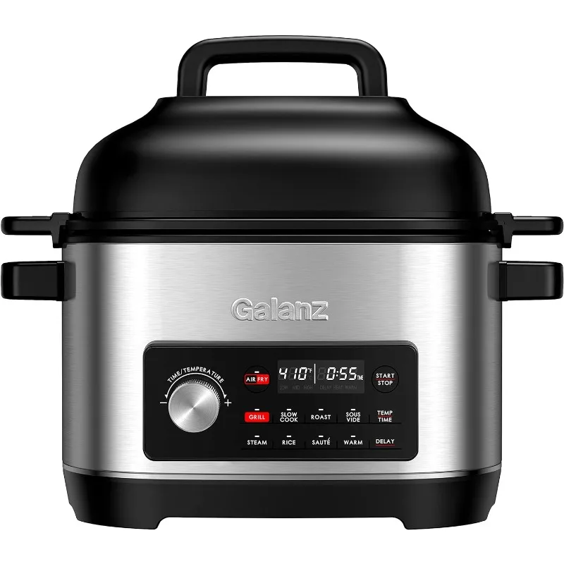 

Galanz 8-in-1 Multi Cooker with Air Fry, Sous Vide, Rice, Sauté, Slow Cook, Steam, Roast, & Grill - Removable 8 QT Cooking Bowl