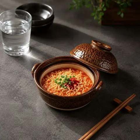Pottery Double-Handled Casserole Pot Double-layered Glaze Heat-resistant Porridge Pot Rustic Style Vintage Rice Noodles Pot