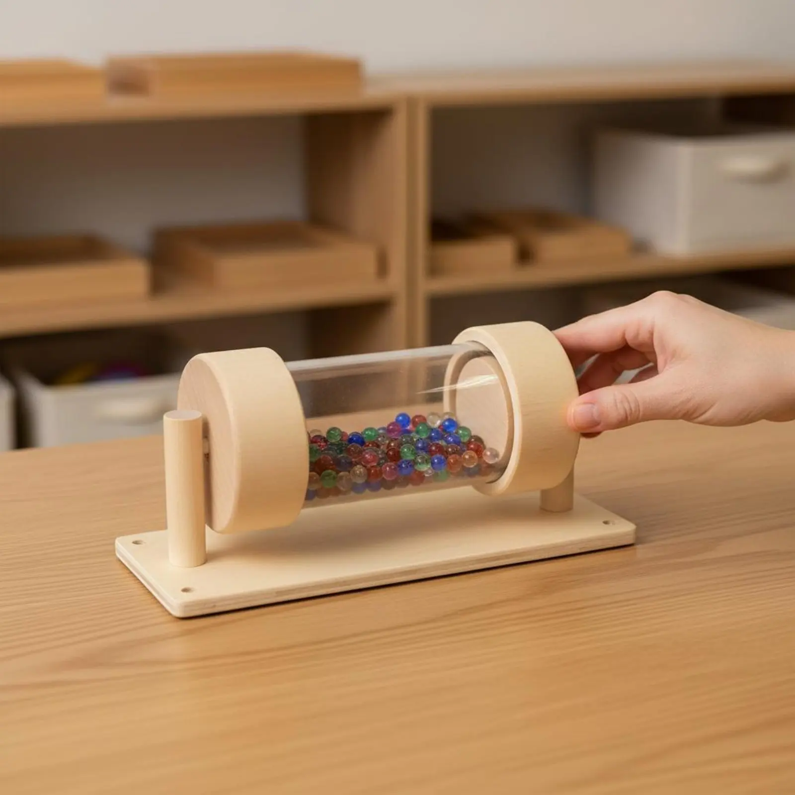 Wooden Rainmaker Toy Auditory Stimulation Pegboard Rainstick Accessory Rolling Rain Sound Tube Develops Hand-Vision Coordination