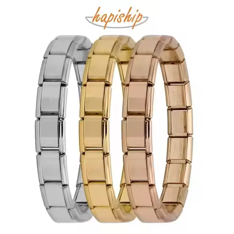 Hapiship Novas Jóias Femininas 9mm de Largura Itanlian Elástico Charme Pulseira Moda Pulseira de Aço Inoxidável ST-