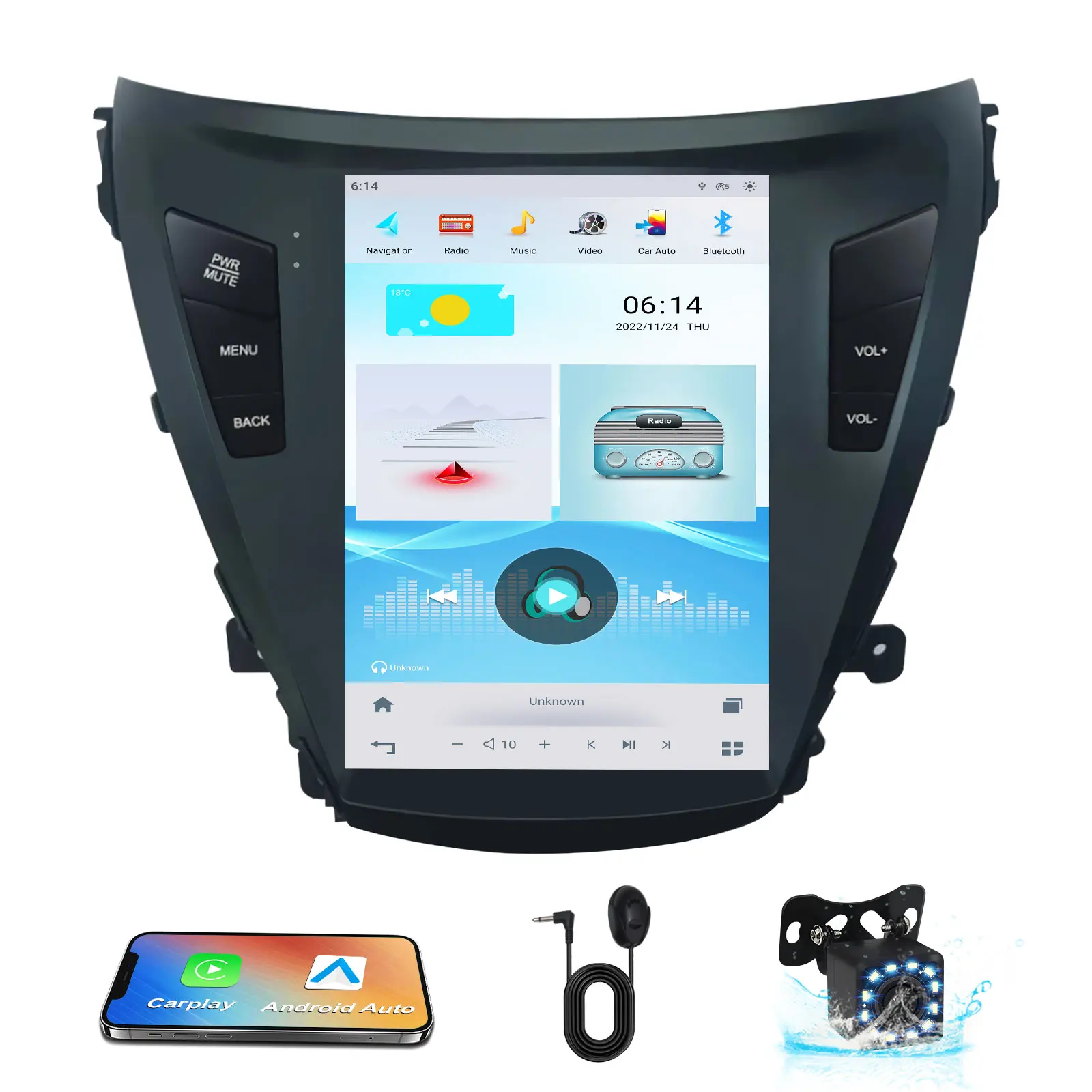 CUSP For HYUNDAI ELANTRA 2014- Tesla Screen Car GPS Navigation Multimedia Radio Player Carplay Android 11.0 System