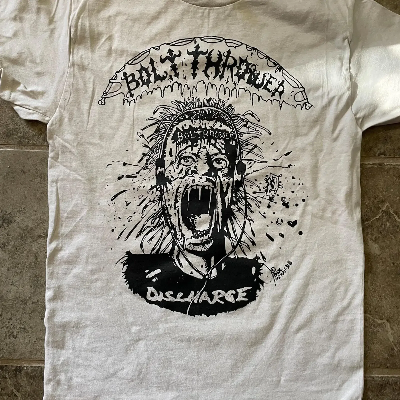 Discharge T Shirt Ice Grey Punk Hardcore Dbeat vintage Washed Breathable fashion Soft Casual homme Stretched Stylish graphic