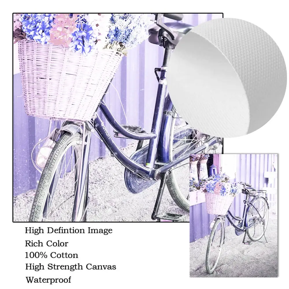 Purple Tree Flower Girl Lavender Wall Art Posters Canvas Painting Door Bike Car Art Print Nordic Wall Pictures Living Room Decor