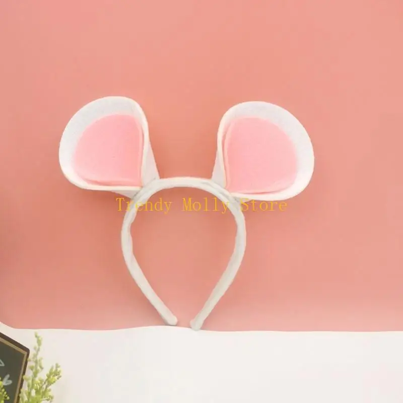 N5KB Cartoon Animal Ear Hairband Roleplay Costume Hairhoop New Year Party Props Lovely Headpiece Makeup Hairband Accessories