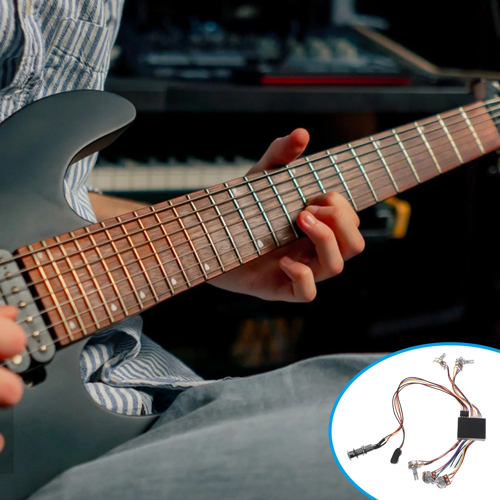 

1Set Bass 3 Band Equalizer Circuit Wiring for Active Pickups Master Volume Tone Control Electric Guitar Acoustic Piezo