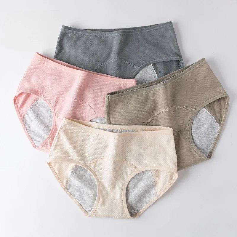 女性のための産後の月経ブリーフ,漏れ防止ブリーフ,ミディアムウエストの下着,生理的パンティー