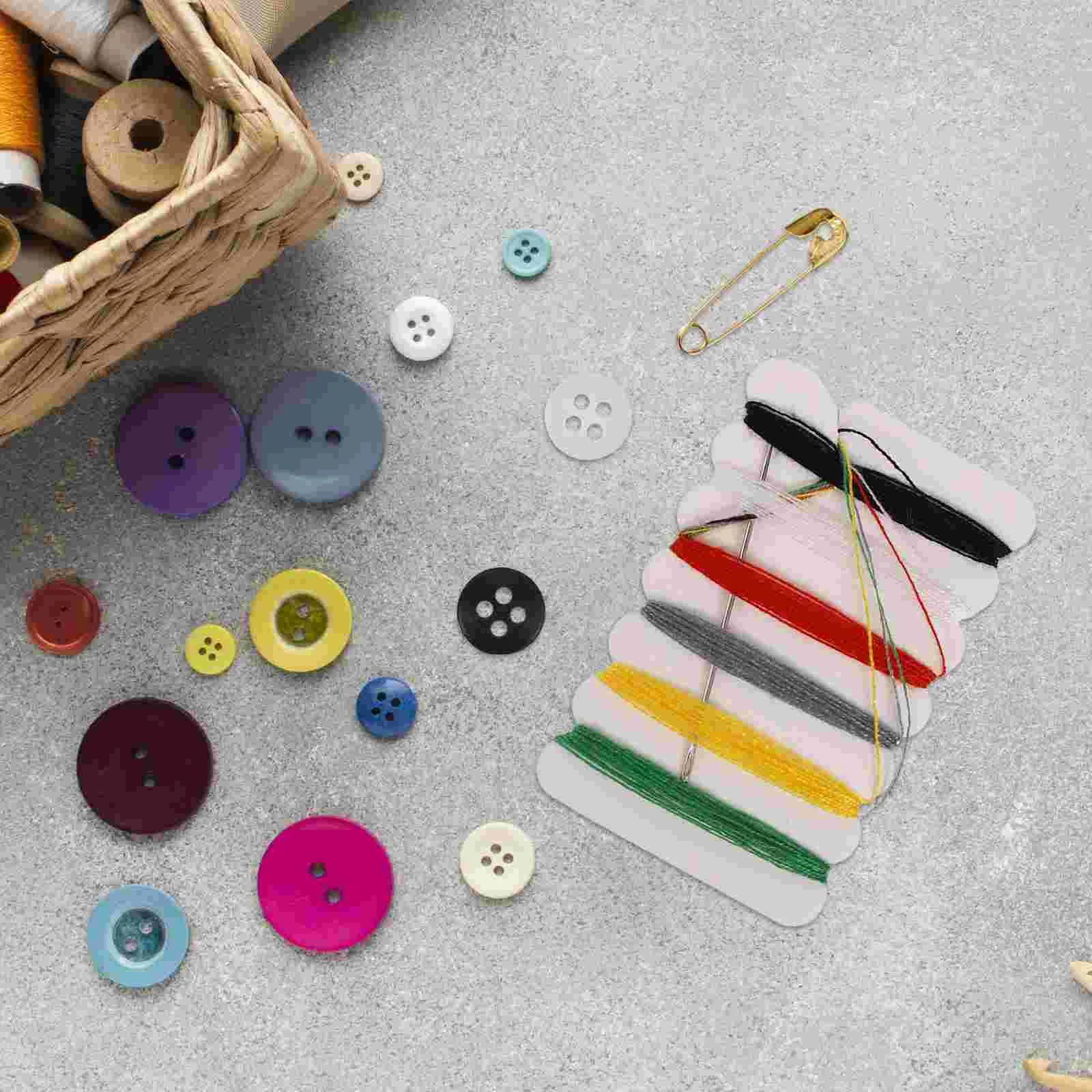

100 Packs Sewing Kit Sewing Thread Portable Multifunctional Sewing Needle Thread Embroidery Cross Stitch Tools (Button Random Co