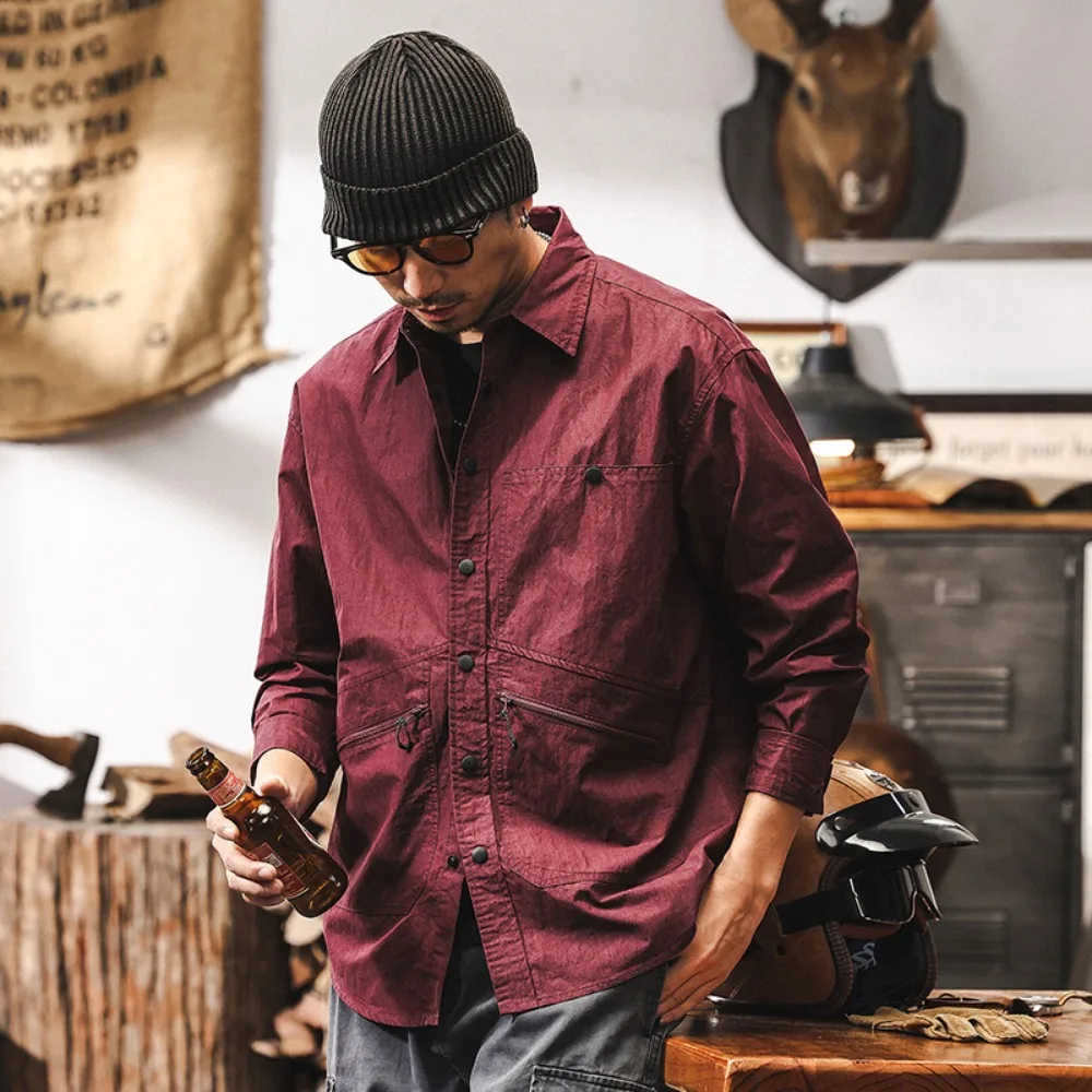 

Spring and Autumn's new fashion brand shirt, jacket, loose top, thin work shirt, long sleeves