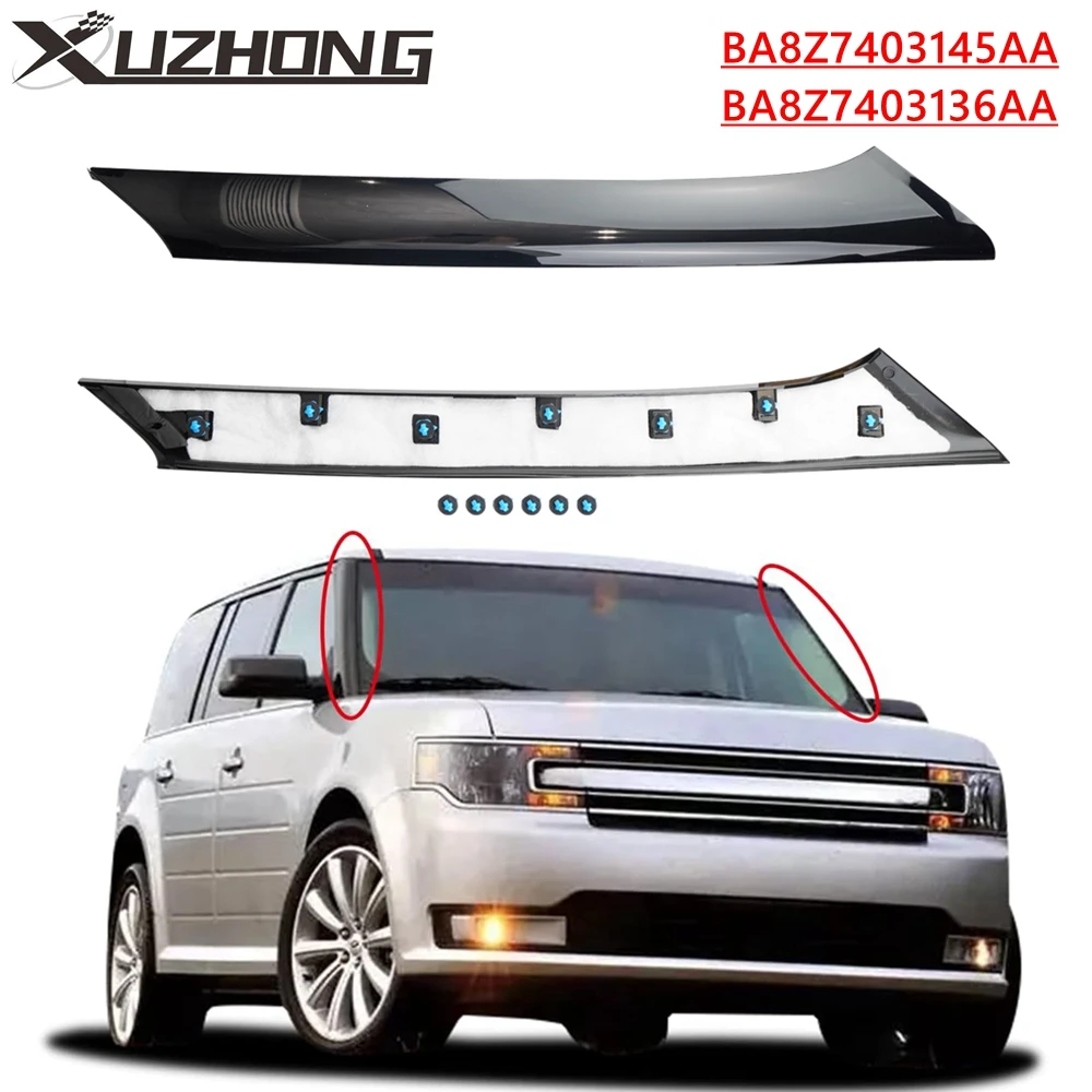 

Windshield-Outer Pillar Trim Molding Passenger&Driver Side Left+Right Sides For 2009-2019 Ford Flex BA8Z7403145AA BA8Z7403136AA