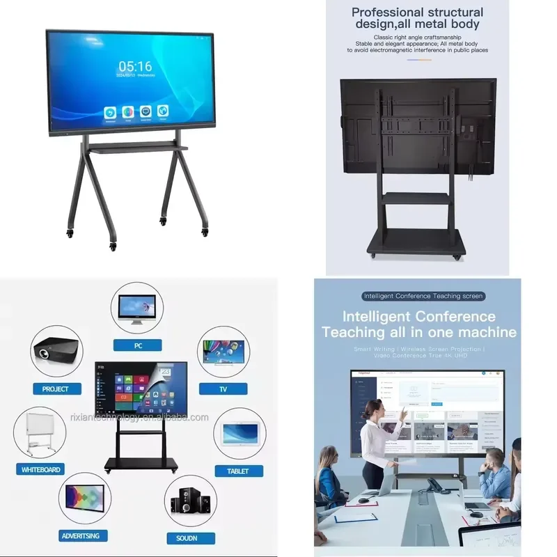55 Inch 4K Interactive Flat Panel Touch Screen Smart Whiteboard Wifi Digital Display for Education Meeting Office Teaching