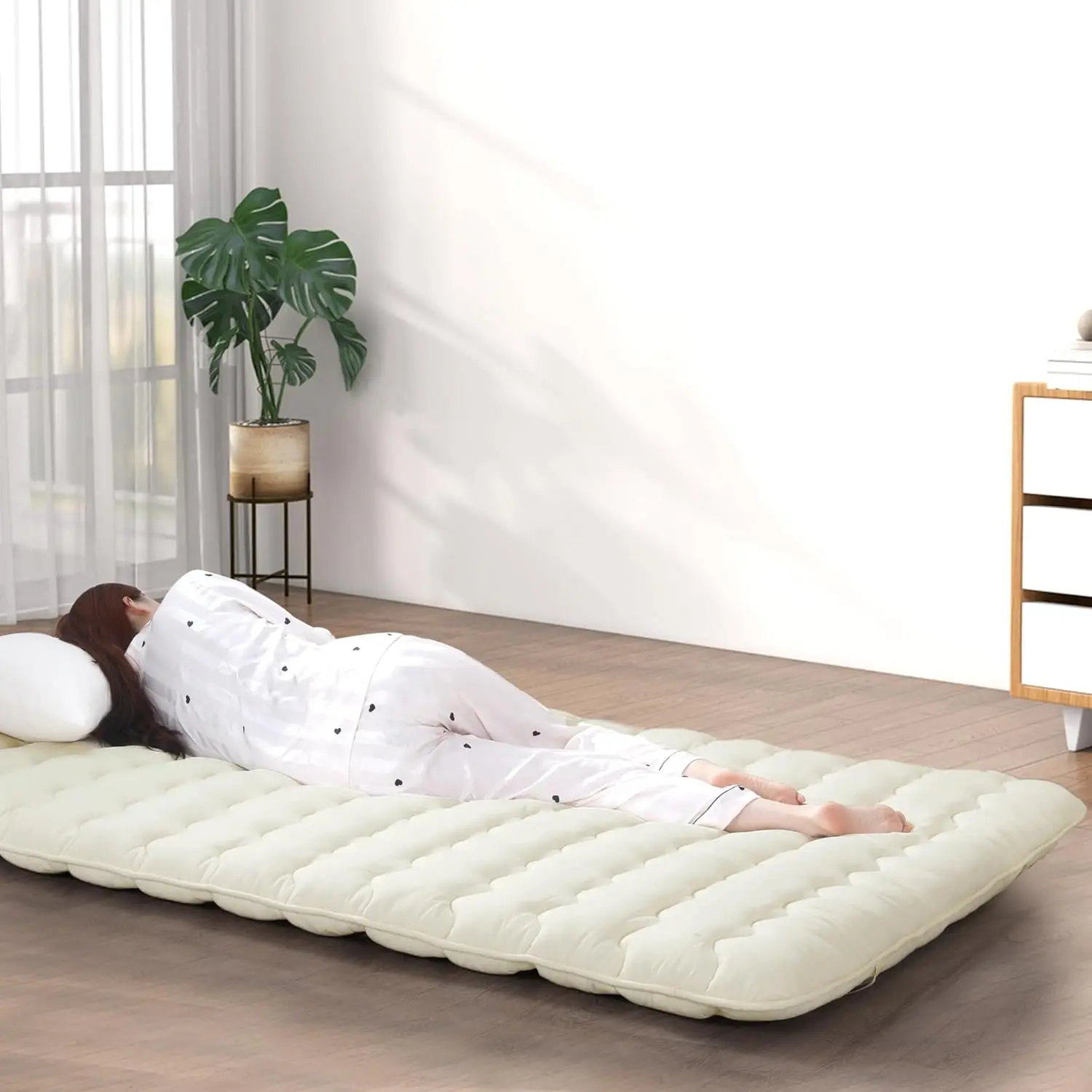 Futonmatras Japanse Vloermatras Full Size, Dikker 4 "Oprolbare Matras Tatami Mat Slaapkussen, Vloerbed Voor Adul