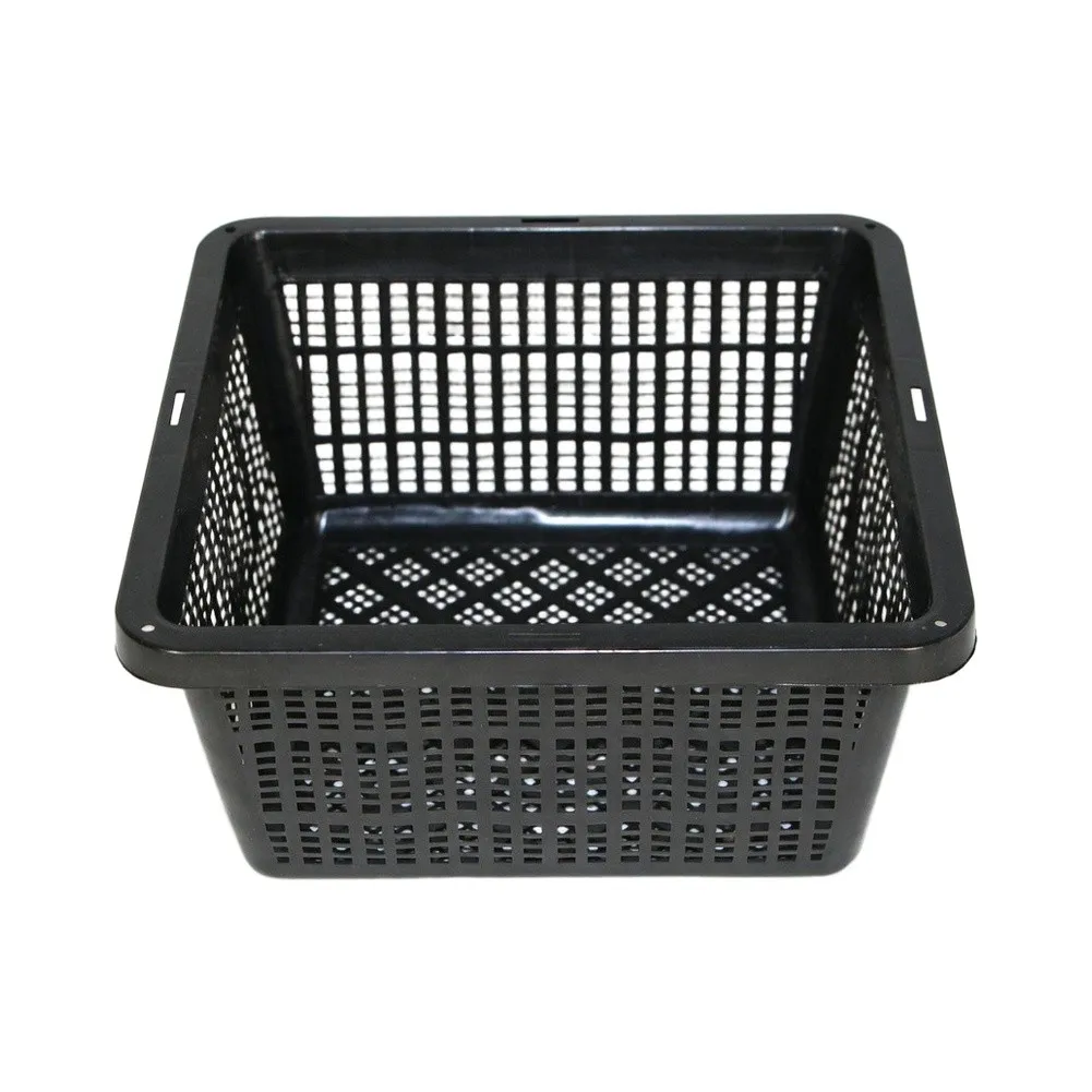 Plastic 7in Square Net Pots for Hydroponics and Aquaponics Applications Lightweight Sturdy for Easy Handling Black