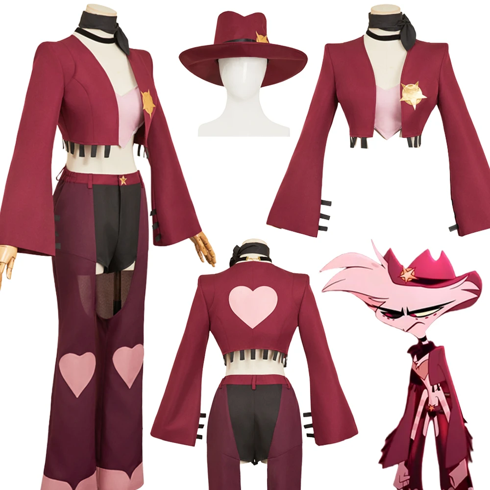 

Fantasia S2 Angel Dust Косплей Ковбойская одежда Шляпа 2025 TV Hell Inn Disfraz Костюм Женский Фэнтези Хэллоуин Карнавальная вечеринка Ткань