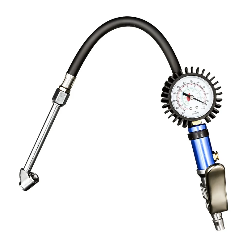 Pompa Ban Inflator Gun 12 Bar Self Clamping dengan Pengukur Tekanan Udara dan Konektor Udara Cepat