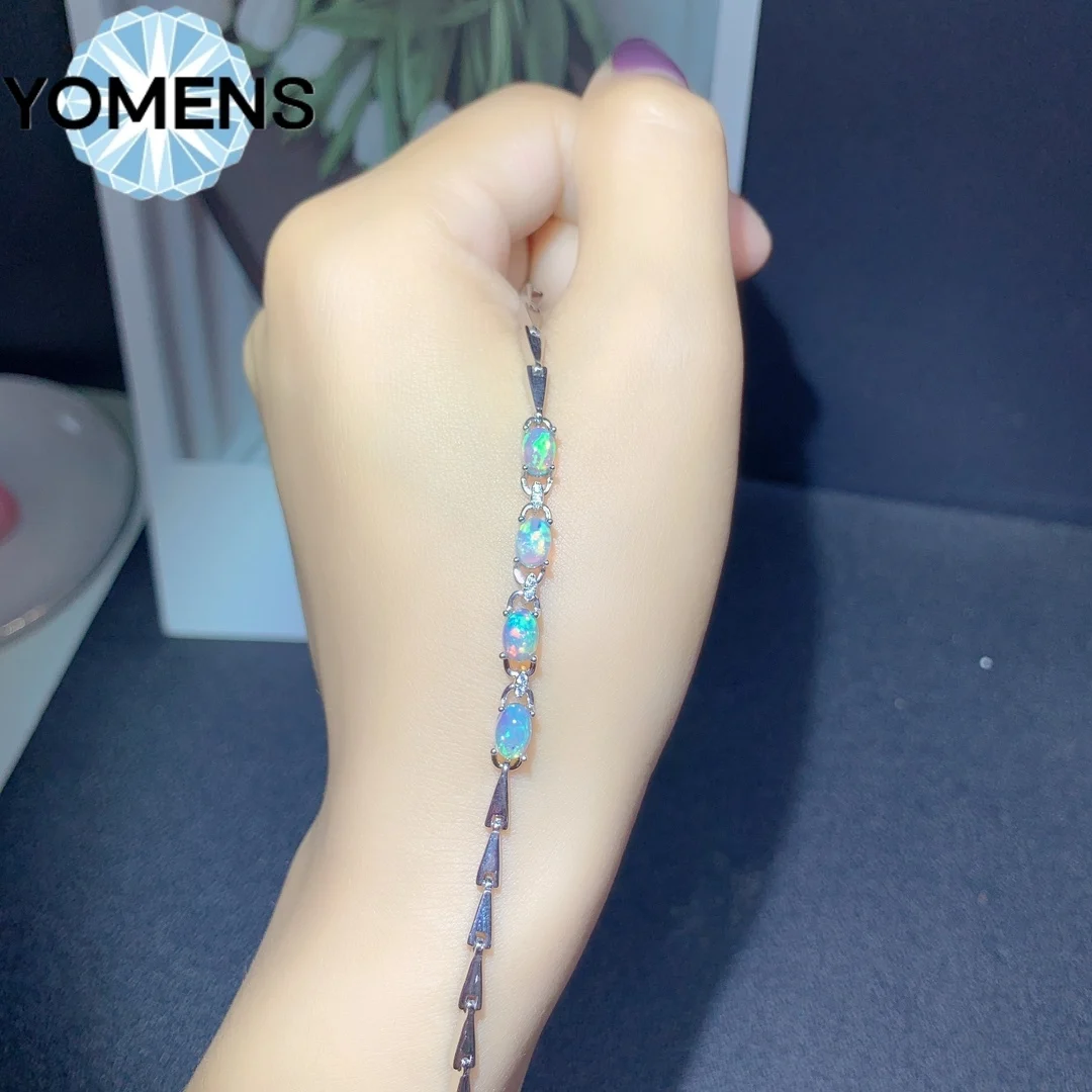 Brand new sterling silver natural opal bracelet female 925 sterling silver original certification luxury jewelry wholesale