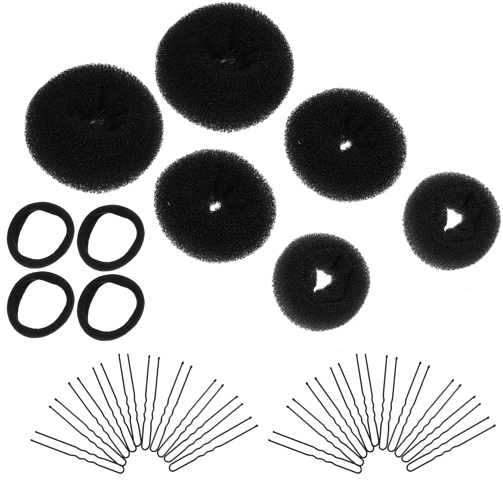 

Styling Set Bun Maker Elastic Modelling Tool DIY Accessories Hair Donut Fabric Plastic Resin Hairstyle Chignon Sock Bun
