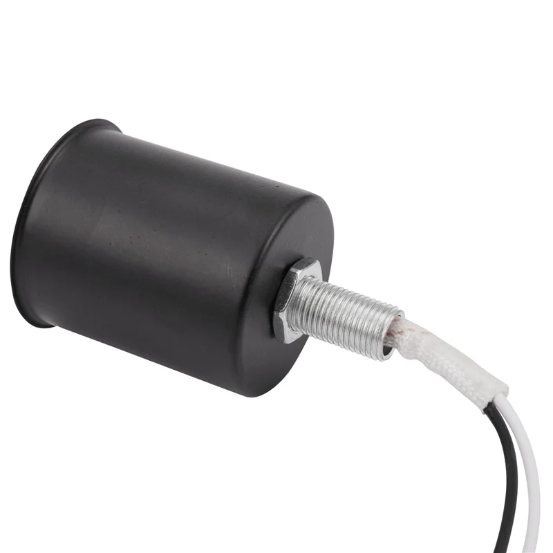 

ABUP-10X E27 Screw Base Round LED Light Bulb Lamp Socket Holder Adapter Metal Lamp Holder With Wire Black
