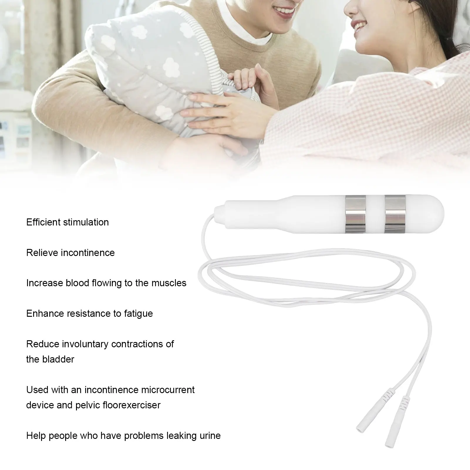 Pelvic Floor Trainer Replace Probe Electric Pelvic Floor Trainer Probe Relieve Incontinence for Microcurrent Device for Women