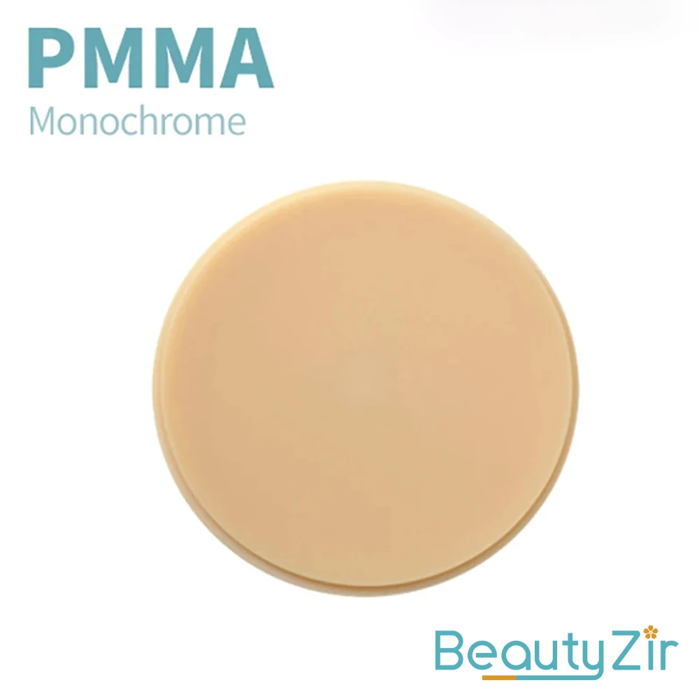 

2 Pieces Beautyzir PMMA 98mm monochrome disc Thickness 16,20,25mm for dental temporary crown bridge