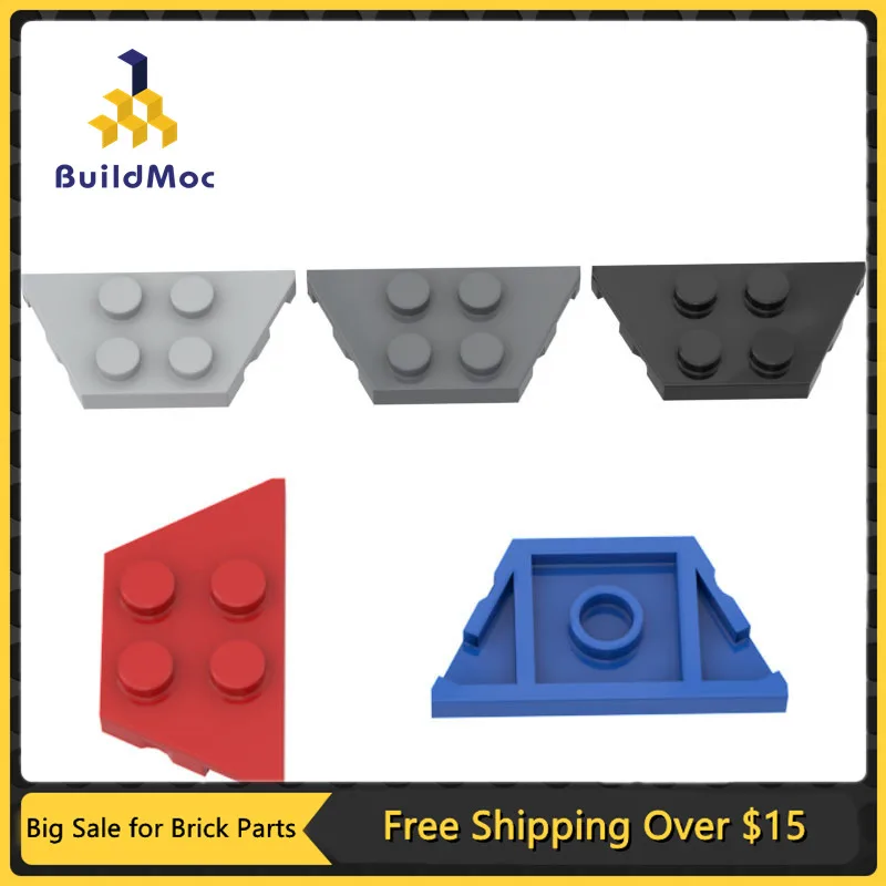 10Pcs MOC Parts 51739 Wedge Plate 2 x 4 Compatible Bricks DIY Assmble Building Blocks