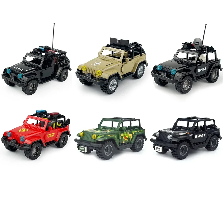 Bloques de construcción para niños, juguete técnico de ladrillos para armar camión todoterreno SUV Jeep, serie militar MOC, ideal para regalo, 1 piezas