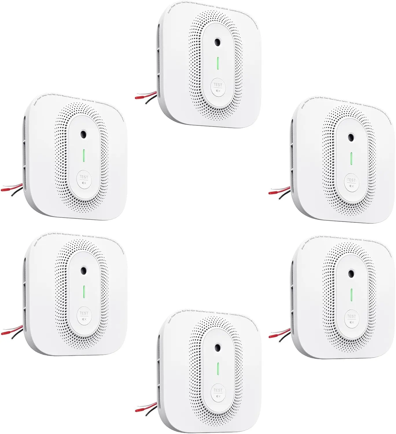 Carbon Monoxide Detector Combo Hardwired with Voice Location, Hardwired Interconnected Smoke and Carbon Monoxide Detector