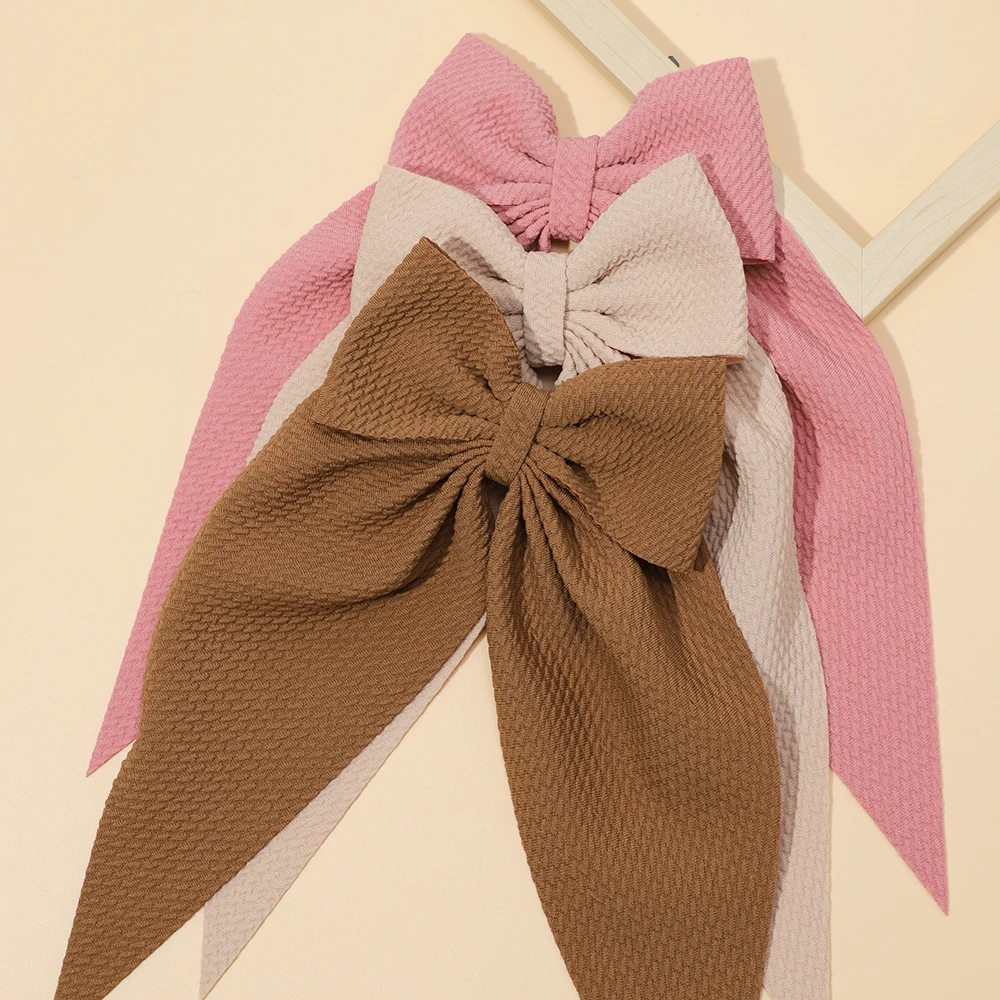 Solid Bows Hair Clips for Baby Girls Alligator Clips for Newborn Baby New Waffle Fabric Infant Kids Children's Accessories