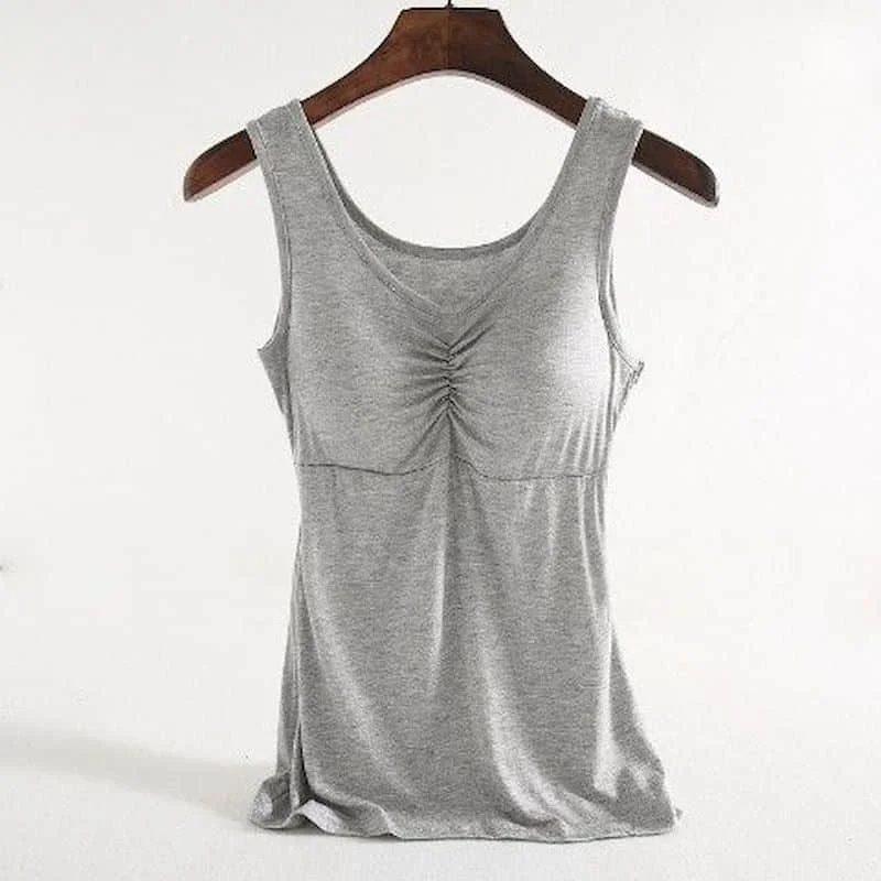 

Tank Top Bra Vest for Women Korean Fashion Casual Camisole Thin Modal Solid Basic Vintage Casual Sleeveless Loose Women Clothing