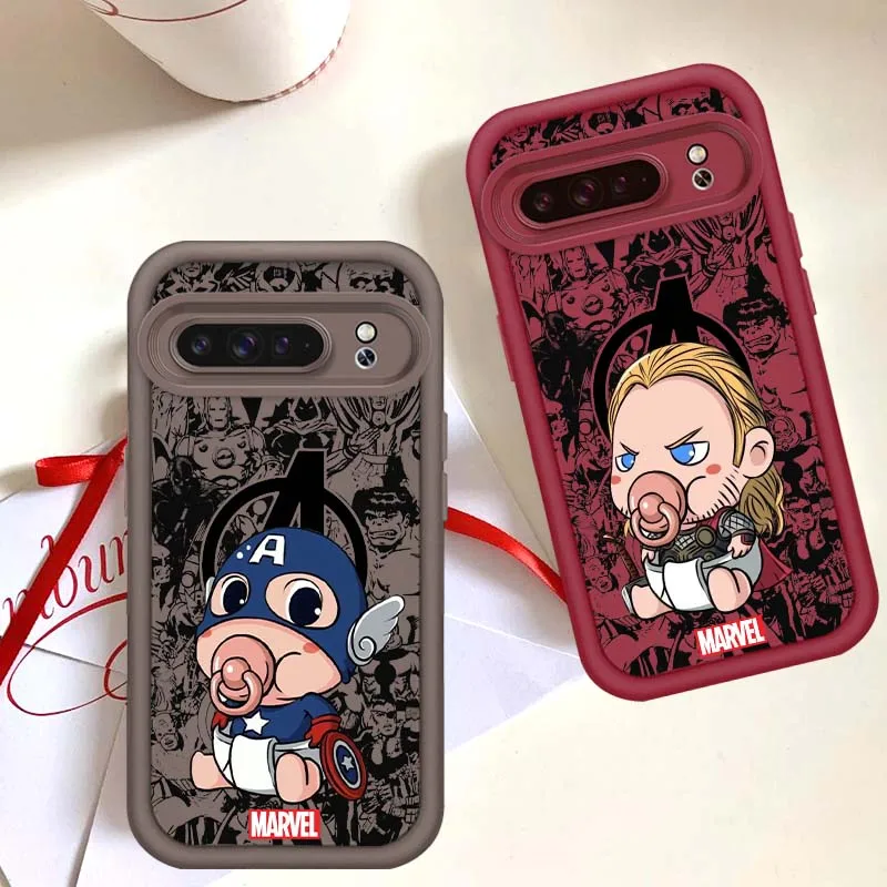 

Marvel Anime Heroes Cute For Google Pixel 9 8A 8 7 7A Pro XL 5G Eye Ladder Soft TPU Shockproof Cover