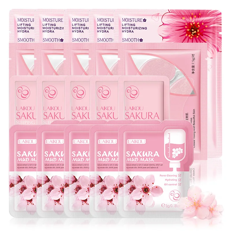 

Sakura Mud Facial Mask Sleeping Mask Eye Mask Shrink Pores Cleansing Whitening Moisturizer Oil-Control Anti-Aging Mask Skin Care