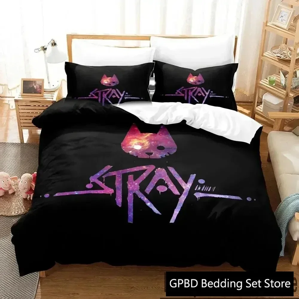 Stray Game Cat and Momo Bedding Set Duvet Cover Bed Set Quilt Cover Pillowcase Comforter king Queen Size Boys Adult Bedding Set