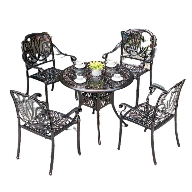 

Barbecue outdoor European cast aluminum tables and chairs, leisure garden furniture combination