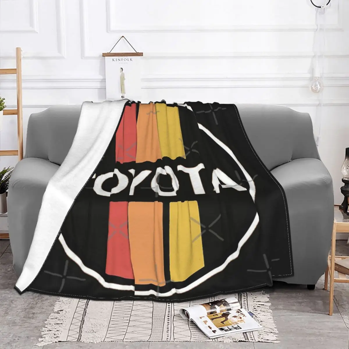 Manta con capucha para cama, cobertor de sofá a cuadros de Estilo Vintage TOYOTA Cars, Japón, 70