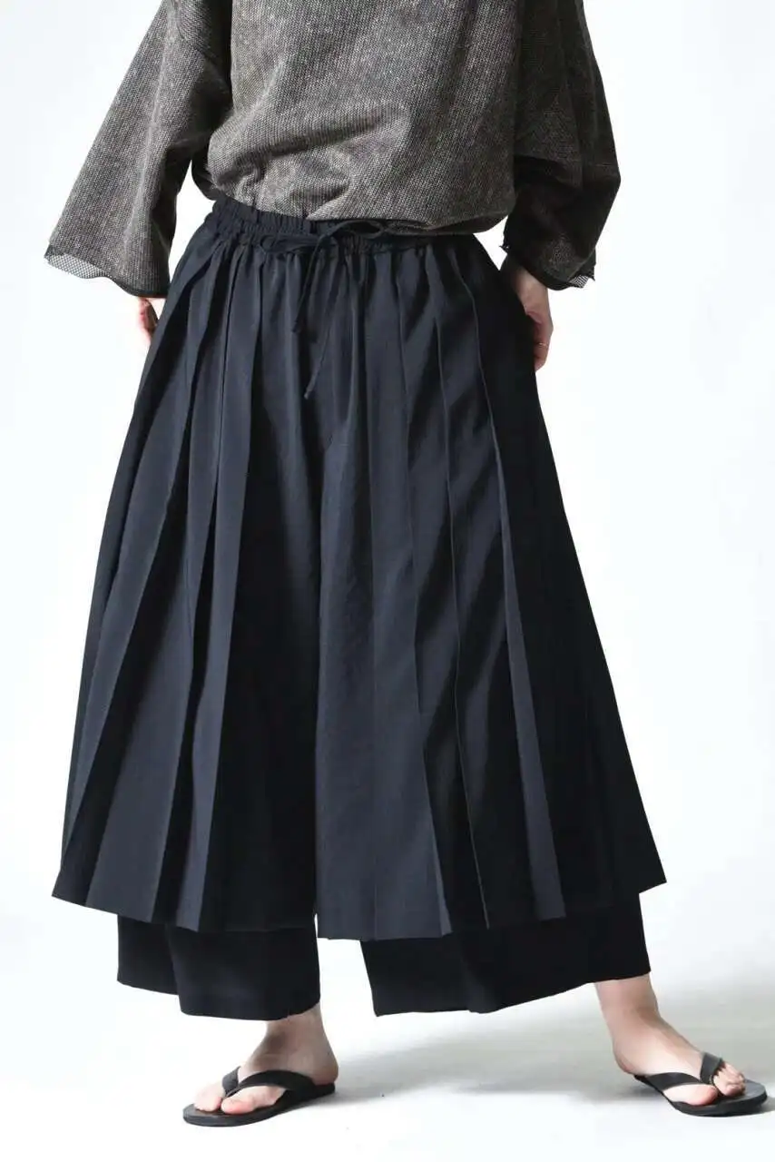 Men 2025 NewLoose Pleated Women Super Yamamoto  Style Clothing Skirt Pants Trousers Lovers Plus Size Costumes