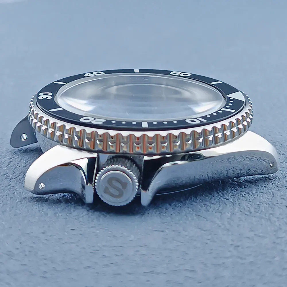 Aluminum sapphire flat glass transparent back cover suitable for NH35 NH36 automatic movement 10BAR waterproof