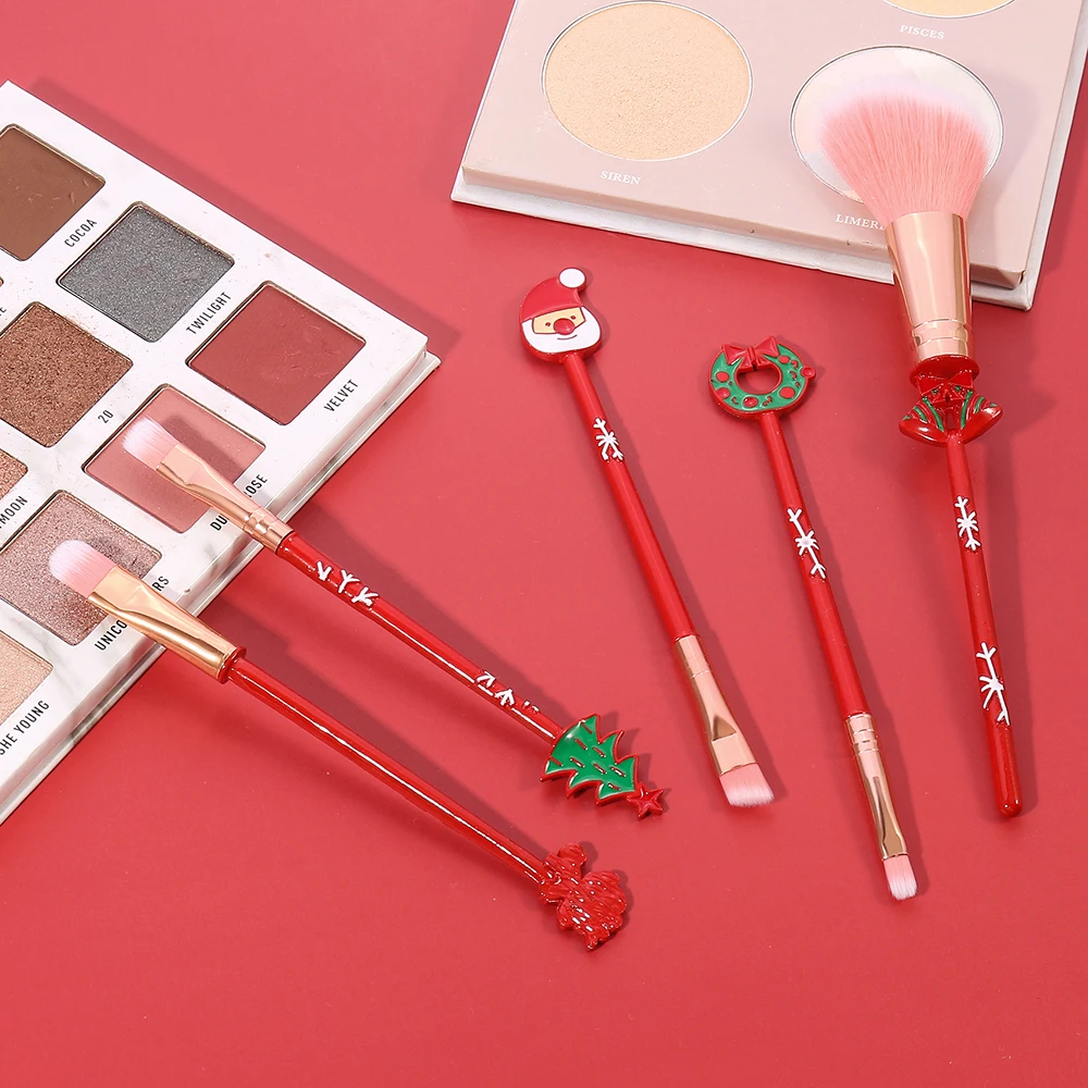 크리스마스 시리즈 메이크업 브러쉬, 창의적인 디자인, 캔디 크리스마스 트리 아이섀도우 브러쉬, 크리스마스 볼 특별 메이크업 도구