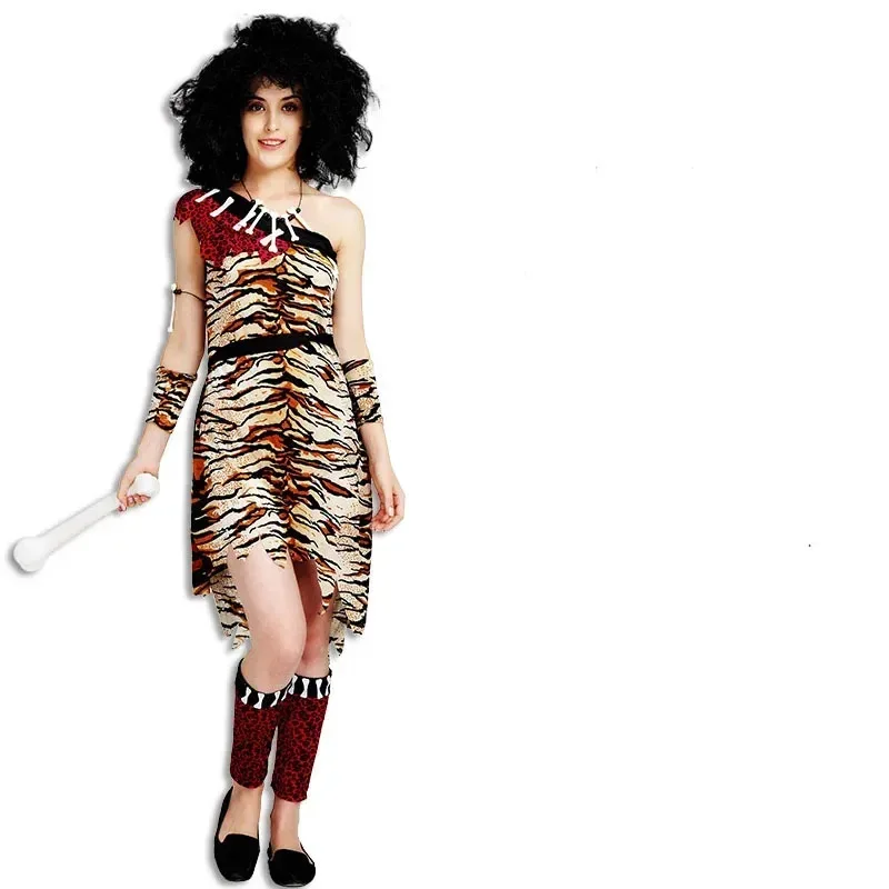 

asdh8@Women Man Caveman Original Savage Costume Wild Ancient Cosplay Costumes For Adults Halloween Fancy Dress ClothingCOSda@