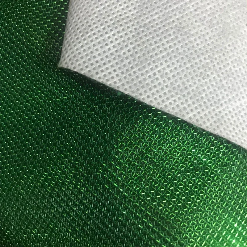 Non Elastic Mesh Fabric Green Dots Bright Line Hard Textured Cloth DIY Apparel Sewing By The Meter Wholesale