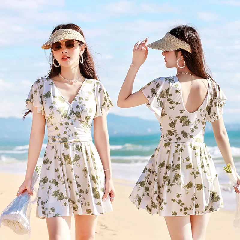 Bathing Suit Cover Ups for Women, Swimwear Dress, Bikini, Korean Version, Summer Sexy Printing Fashion, New, 2024